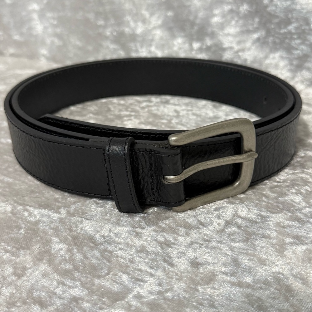 Wrangler Genuine Leather Men's Black Belt - Size 46 Nickel Hardware Great Shape